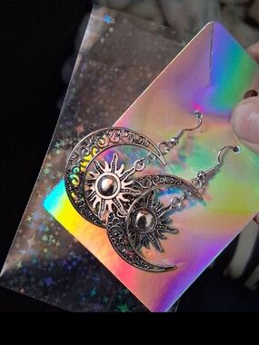 $8 Each Or Bundle 5/$20 Silver Sun & Crescent Moon Dangle Earrings